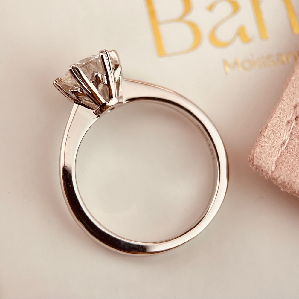 1ct Moissanite 18K Plated S925 Solitaire Diamond Engagement Ring - Picture 6 of 7